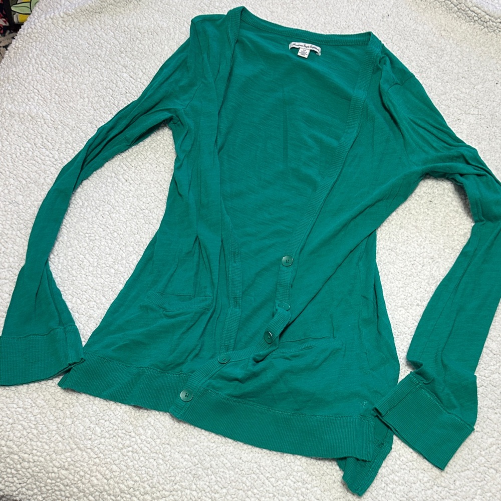 American Eagle Outfitters Green Button-Up Blouse